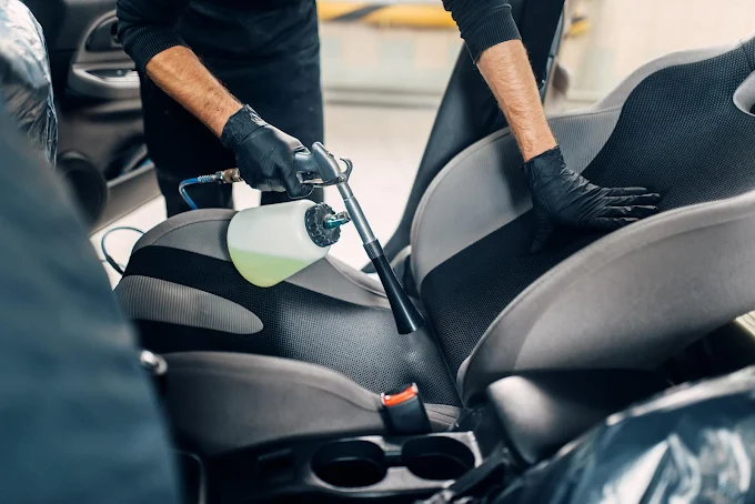 Interior seat steam cleaning service at Images Auto Spa Altamonte Springs