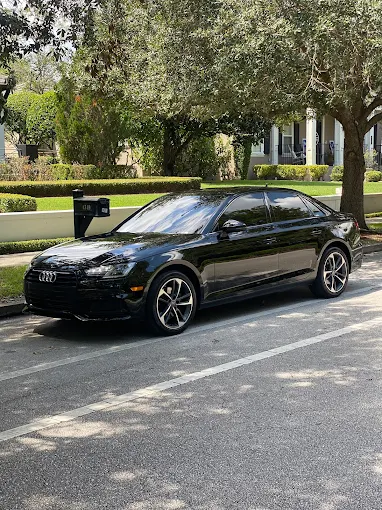 Black Audi A4 after wash at Octopus Car Wash in Orlando