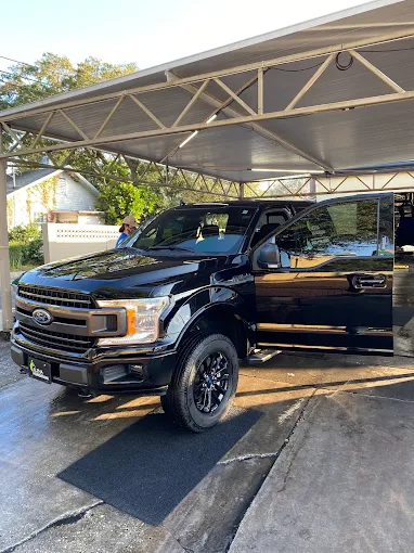 Black Ford F-150 front view at Octopus Car Wash in Orlando