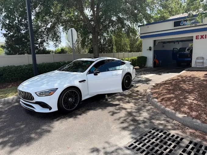 White Mercedes at Bullseye Auto Spa