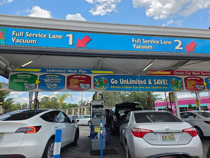 Octopus Car Wash full-service lane and vacuum area