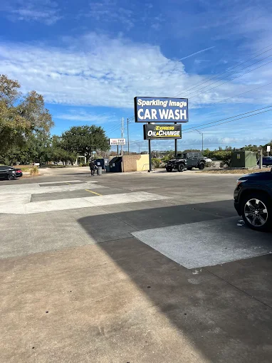 Sparkling Image Car Wash road sign at Lake Margaret Drive location